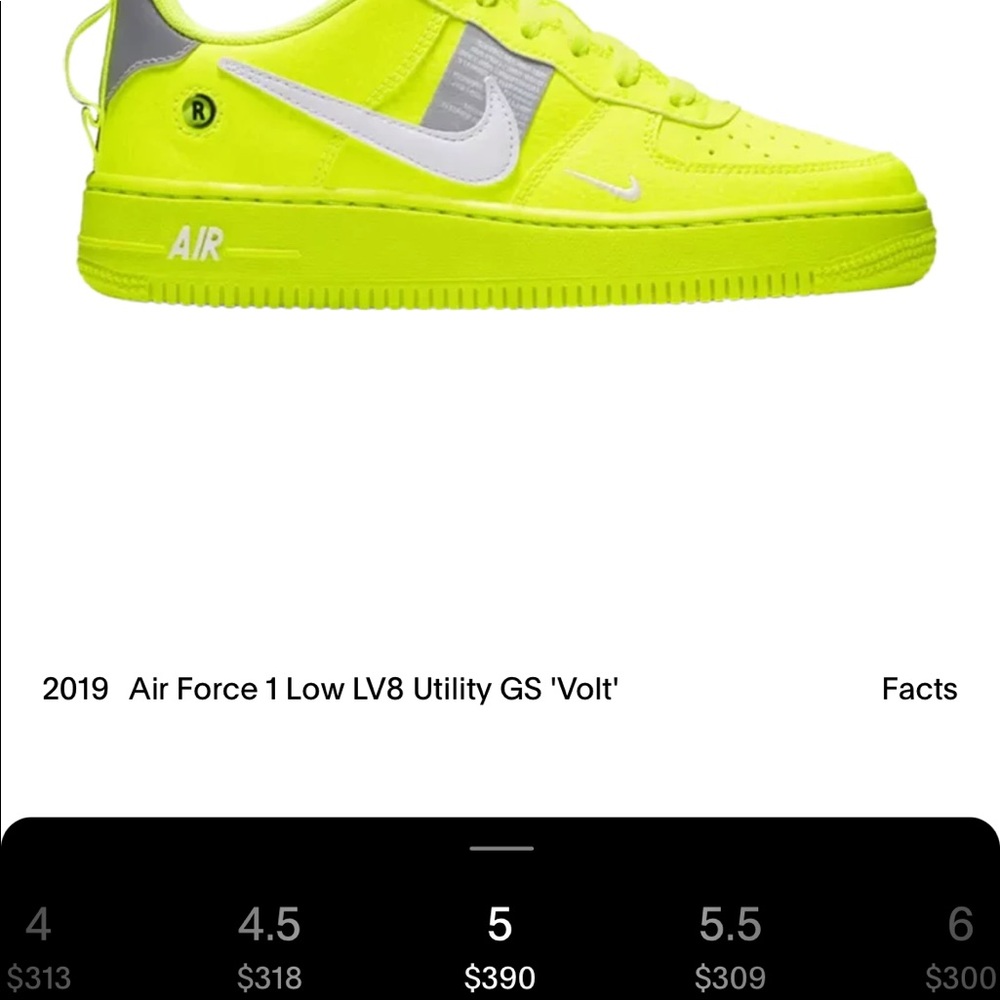 NIKE Air Force 1 Low LV8 Utility GS 'Volt' - Picture 14 of 14